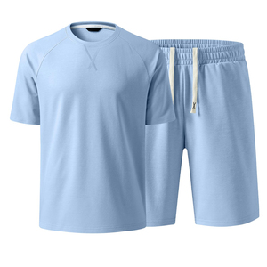 Ensemble court pour homme, vêtements d'été respirants, séchage rapide, ensemble tendance décontracté, t-shirt de haute qualité à manches courtes, col rond - Product Image 6