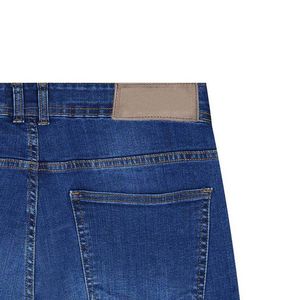 100% Cotton High Quality Denim Pants Print Vintage Distressed Medium Wash Straight Fit Men's Quick Dry Mid Waist Fleece <b>Jeans</b> - Product Image 3