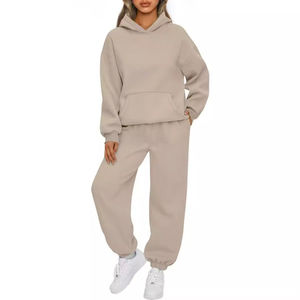Fabricante de Conjuntos Deportivos de Algodón Personalizados OEM/ODM, Sudadera con Capucha y Pantalones Deportivos para Mujer, Marca Privada, Ropa Deportiva de Invierno 2025 - Product Image 5