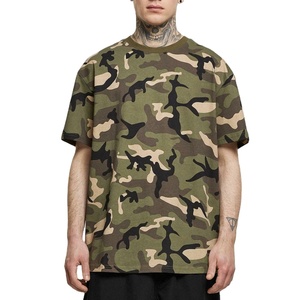 เสื้อยืดลายพรางผู้ชาย สตรีทแวร์ โอเวอร์ไซส์ ผ้าฝ้าย คอกลม แขนสั้น สวมใส่สบาย ทรงหลวม เสื้อยืดฤดูร้อน - Product Image 1