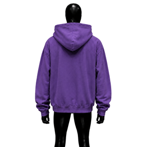 Sudadera con capucha morada para hombre, con estampado de letras, estilo casual, con bolsillo canguro, a la moda, precio al por mayor, disponible en varios tamaños. - Product Image 2