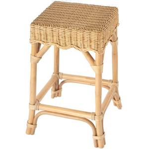 Luxury <b>Woven</b> Rattan <b>Stool</b> Modern Indoor Outdoor Seating Furniture With Durable Solid Wood Legs For Home Decoration - Product Image 1