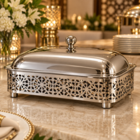 Plat de service de luxe en acier inoxydable avec couvercle en dôme martelé, durable, écologique, isolé, pour plats chauds, 24 cm de diamètre