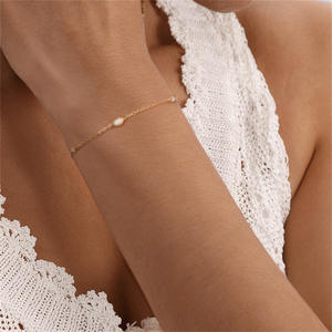 Sterling <b>Silver</b> 925 Opal <b>Chain</b> <b>Bracelet</b> Simple Everyday Jewelry - Product Image 1