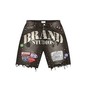 Ensemble veste à capuche et short pour homme Custom Brand Studios, style streetwear, imprimé, tenue deux pièces, mode automne, ensemble short en denim - Product Image 6
