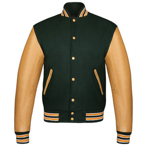 Chaqueta Letterman con Mangas de Cuero Personalizadas, Diseño Clásico, Material Duradero, Uso Cómodo - Product Image 1