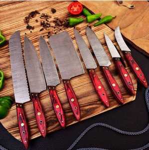 Latest Cooking Damascus Steel Professional <b>Kitchen</b> <b>Knife</b> Set, Hand Forge Butcher Cleaver <b>Knives</b> (Leather Case) - Product Image 4