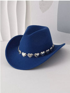 Sombrero Vaquero Unisex Europeo Americano, Nuevo y Moderno, de Lana, Estilo Jazz, con Cordones y Plumas, Protección Solar para Exteriores, Cálido para Invierno - Product Image 4
