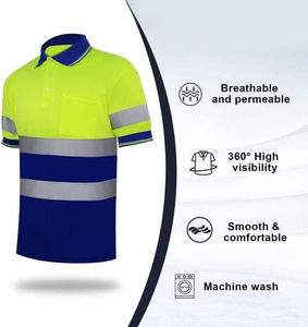 Camiseta Polo de Seguridad Térmica Fluorescente de Alta Visibilidad, Ignífuga, Impermeable, Transpirable, de Algodón, con Certificación CE - Product Image 3