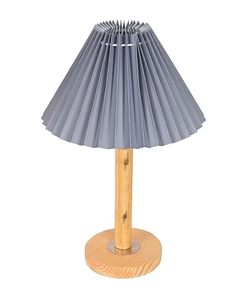 Lampe de table LED scandinave moderne en bois plissé pour chambre à coucher, chevet, bureau, avec éclairage ambiant chaud - Product Image 2