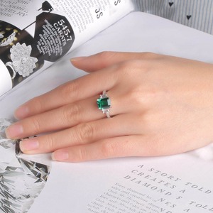 <b>Silver</b> Jewelry <b>Ring</b> With Nepali Stone Handmade Green <b>Emerald</b> Engagement 925 Sterling <b>Silver</b> Jewelry CZ Gemstone <b>Rings</b> for Women - Product Image 4