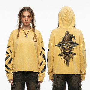 Retro 80s Peach Crop Hoodie Shiny Mirror Ball Skull Print <b>Roller</b> Skate Graphic Rhinestone Detail Women Streetwear Sweatshirt - Product Image 2