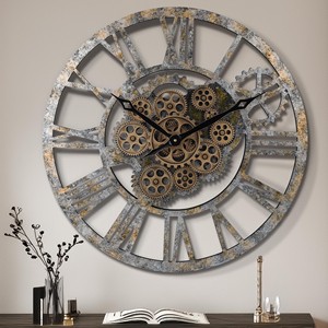 Industrial Pine Wood Wall and <b>Desk</b> <b>Clocks</b> with Cast Iron Accents Rectangular Design-OEM Custom Wholesale | Aqudus Saleem India - Product Image 3