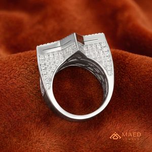 Moissanite <b>Ring</b> <b>Mens</b> Star Signet <b>Ring</b> Rose Gold Finish Baguette Stone Statement Jewelry Luxury Gift for Him Premium Style - Product Image 2
