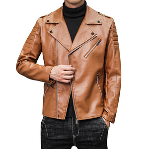 Chaqueta de Invierno para Hombre, de Cuero Genuino, Corte Entallado, Corta, Reversible, Transpirable y Resistente al Viento - Product Image 1