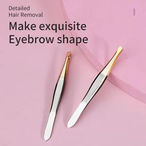 Pinza de depilación de alta calidad, pinza para cejas de acero inoxidable con punta inclinada, pinza para depilación facial, 1 unidad - Product Image 6