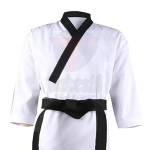 Uniforme de Kung Fu, haut blanc, pantalon rouge, ceinture noire, 100% coton, unisexe, adulte, vêtements d'arts martiaux, coupe régulière, respirant - Product Image 2
