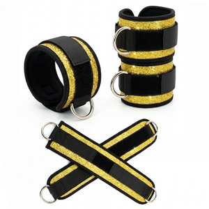 Correas de tobillo con purpurina y anillo en D, acolchadas de neopreno, para gimnasio, máquina de cable, entrenamiento de piernas, bandas de entrenamiento, correas de tobillo con purpurina - Product Image 1
