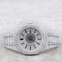 Splendide montre à quartz pour femme avec diamants, bracelet en acier inoxydable, élégante, analogique, fermoir déployant 20 mm