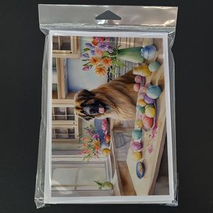 Whimsical Easter Leonberger Tarjetas de felicitación Paquete de 8 tarjetas de nota A7 en blanco con sobres Tamaño 5x7 para escritura de notas decorativas - Product Image 3