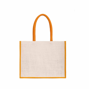 Jute Geometric Pattern <b>Medium</b> <b>Size</b> Fashion Shopping <b>Bag</b> with Top Handle Reusable Tote for Beach Use - Product Image 3