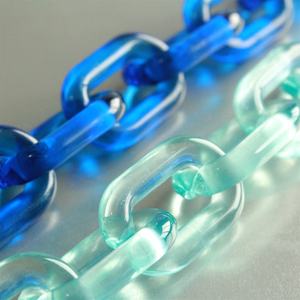 <b>Blue</b> Large Transparent Acrylic Curb Chain Links Oval Plastic Chain for Glasses Chain <b>Sunglass</b> Chain Bag Chain Open Links Chain - Product Image 4