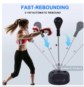 Pedestal Punching Bag Mount Kit With Wooden Base And Adjustable Height Bracket For Adult <b>Boxing</b> Training Speed Bags Collection - Product Image 2