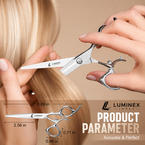 NYBL-55 5.5inch Straight <b>Left</b>-<b>handed</b> <b>Scissors</b> JAPAN 440C Sharp 58-59HRC Hardness Stainless Steel Handle Barber Shears Hair 28 - Product Image 5