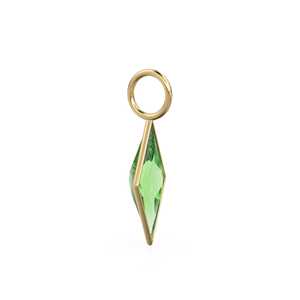 Colgante de Oro Sólido Amarillo de 18k con Peridoto Verde en Forma de Cometa / Piedra de Nacimiento de Agosto / Gema de Olivino Natural - Product Image 4
