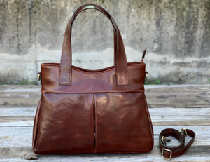 Luxury Genuine Leather Vintage Solid Color Zipper Closure Shoulder Bag Elegant Designer <b>Handbag</b> for Women Outdoor Travel - Product Image 2