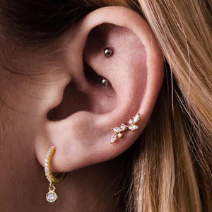 Joyería Fina de Oro Sólido de 14k con Diamante Cultivado en Laboratorio, Joyería de Perforación con Diamante de Laboratorio para Mujer, Joyería de Oro con Diamante Cultivado en Laboratorio - Product Image 3