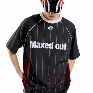 Camiseta Deportiva de Fútbol Americano para Hombre, en Oferta, de Poliéster con Rayas, Manga Raglán, Estilo Urbano, con Logotipo Personalizado, Producción al por Mayor OEM - Product Image 1