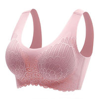 Bra Nirkabel Wanita Tali Lebar Berenda Full Cup Pullover Bralette Nyaman Dipakai