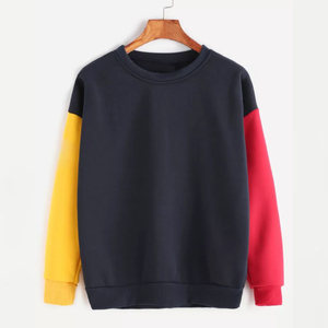Men's clean color block <b>sweatshirt</b>: a heather <b>grey</b> top with a crisp white stripe & deep forest-green base—easy, everyday style. - Product Image 3