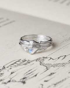 Anillo de Compromiso Lia Juu con Piedra Lunar Natural, Estilo Art Deco, Plata de Ley 925, Chapado en Oro de 14k, Certificado IGI, Anillos de Boda - Product Image 4