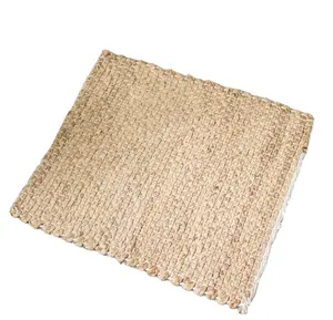 Hand Woven Natural Rectangle Door Mat, natural weave wicker sea grass jute rug mat hot sales 2024