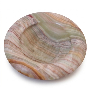 Cenicero de Piedra Ónix Verde con Patrón de Rayas Multicolor, Decoración de Escritorio para el Hogar, Ceniceros para Fumar, OEM ODM - Product Image 5