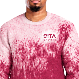 Pull en maille dégradé rose et blanc pour homme, col rond, manches longues, personnalisé, style streetwear décontracté, mode hiver - Product Image 6