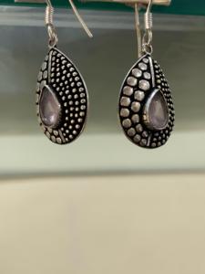 pink Rose quartz <b>Earring</b> <b>Top</b> Quality Wholesale Price Gemstone Latest Handmade Design Silver Birthstone May Latest Design - Product Image 4