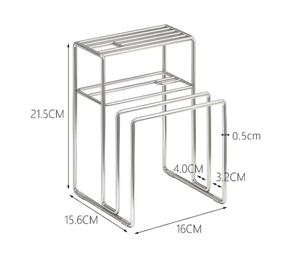 Support mural double niveau en acier inoxydable pour couteaux de cuisine et baguettes, organisateur de rangement OEM/ODM Vietnam - Product Image 2