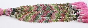 Natural Multi Tourmaline Faceted Tear Shape <b>Beads</b> 4x6-5x7 MM Multi Color Gemstone Drop <b>Beads</b> 8 Inch Strand High Quality <b>Beads</b> - Product Image 3