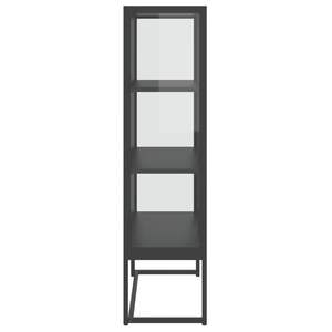 Grand meuble haut en acier anthracite avec portes en verre trempé pour salon - Product Image 6