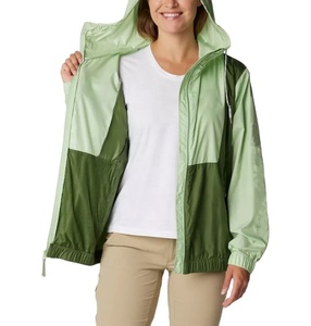 Chaquetas cortavientos para mujer de alta calidad con logotipo personalizado, transpirables, impermeables, de nailon arrugado, con cierre de cremallera. - Product Image 4