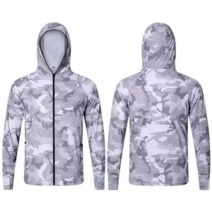 Mens Sunscreen Breathable Windbreaker Jacket Quick Dry <b>Thin</b> Camouflage Hooded Fishing Hunting Clothes Casual Zip Long Sleeve - Product Image 1