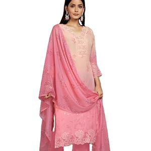 Último diseñador Organza seda pesado bordado secuencia trabajo fiesta Festival mujeres Gujarati Kurti conjunto por FABZONE en Stock - Product Image 1