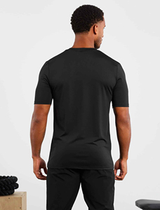 <b>Men</b> Custom Wholesale Gym Shirt Quick Dry Compression Sports Top Slim Fit Spandex <b>Stretch</b> Workout Tops Plain Blank Knitted Solid - Product Image 3