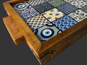 Plateau en bois imprimé sur le thème tropical, motif plantes exotiques, pour fêtes estivales en plein air, plateau de service en gros - Product Image 4