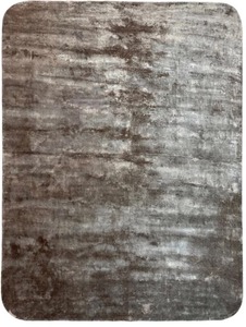 Handmade Coffee <b>Brown</b> Silk Area Rug | Modern Minimalist Carpet | Round edges - Product Image 1