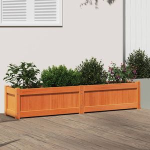 Jardinera de Madera de Pino Macizo Color Cera Marrón, 59.1x12.2x12.2 Pulgadas, Macetas y Jardineras - Product Image 1