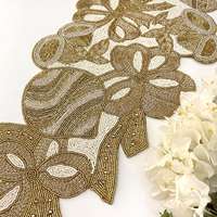 Nappe de table perlée de luxe en gros, faite à la main et ornée, pour mariages, banquets, dîners et décoration d'hôtels